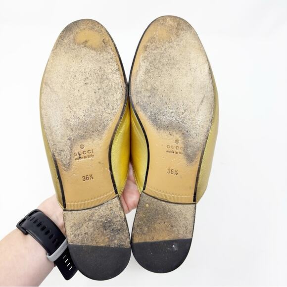 Gucci Princetown Leather Horsebit Mules Loafers 36.5 - Picture 5 of 11